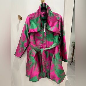 Samuel Dong Vibrant Pink and Green Women's Coat dress